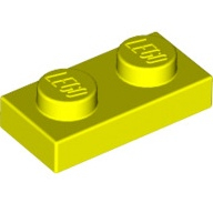 Lego destička 1x2, neonově žlutá (6382324)
